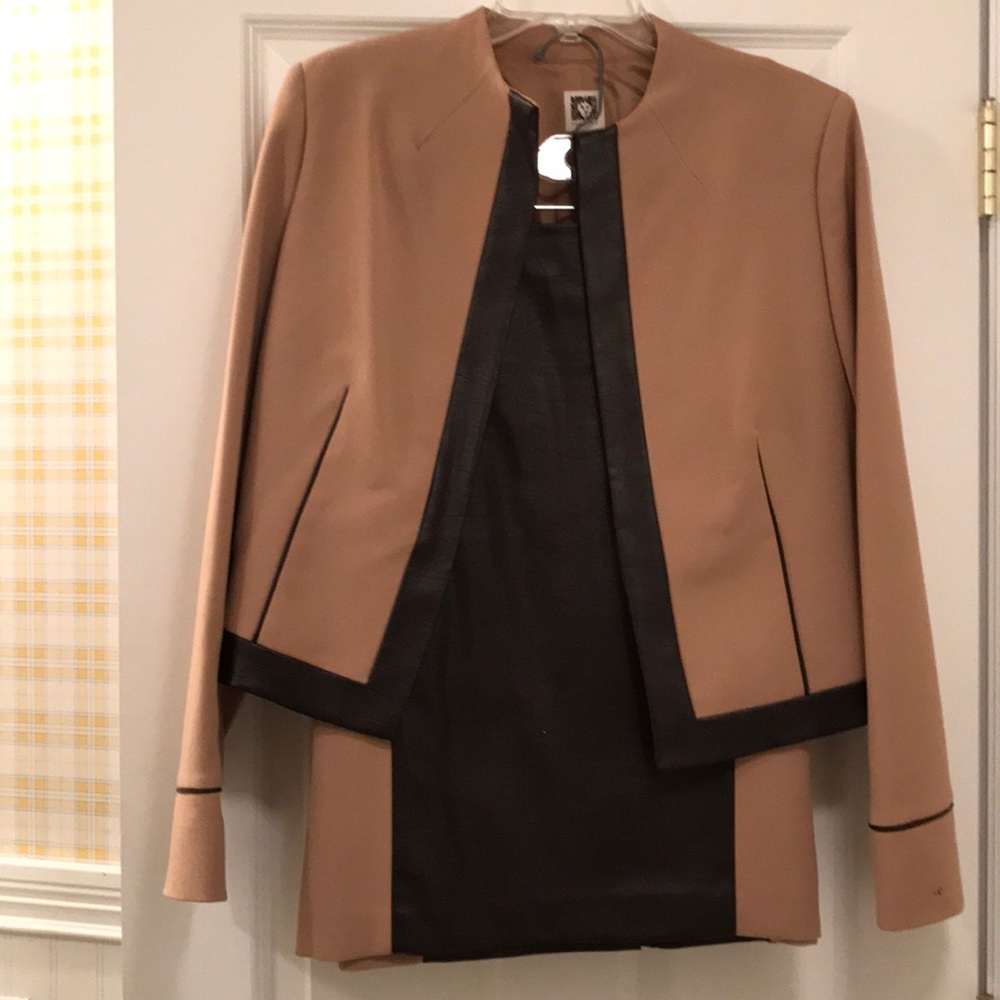 2-piece Anne Klein camel/brown skirt/jacket.